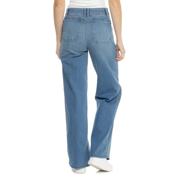 NEW Democracy AbTechnology Skyrise Pork Chop Pocket Denim Jeans Wide Leg 1125 3S - Picture 2 of 5